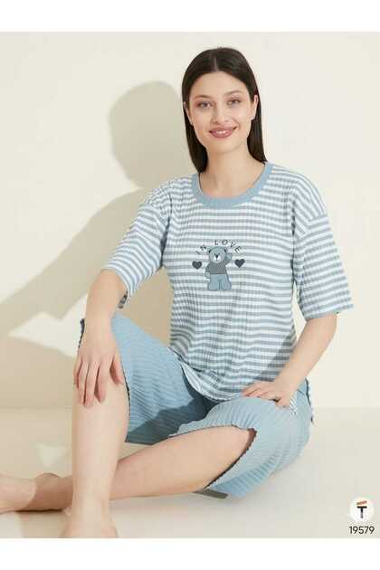 Mariynmood Homewear Capri Length Short Sleeve Pajama Set