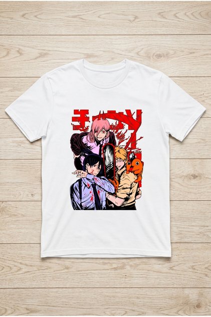 Chainsaw Man Aki Hayakawa Design Black and White Standard Fit Anime T-Shirt