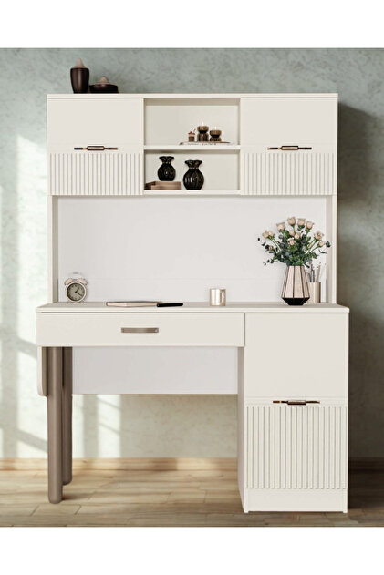 Menekşe Kitaplıklı Çalışma Masası / Komple MDF / Şık Tasarım / Fonksiyonel