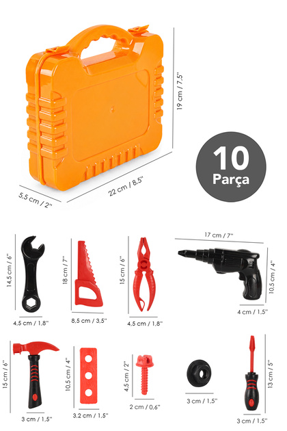 Meleni Toys 10 Parça Tamirci Oyun Seti - Taşınabilir Çantalı