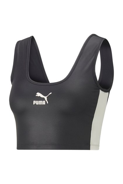 Women T7 Shiny Cropped Top - Black