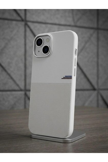 White Color Shock Absorbing Mat Anti Shock Premium Phone Case Compatible with iPhone 15