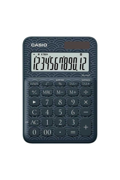 12 Digit Digital Calculator, Seigaiha Blue, MS-20UC-JBU