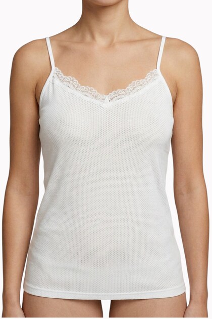 Duru Women's Ecru Floral Printed Undershirt