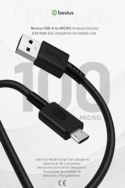 その他 Besavior US Divex Bevius USB-A to MİCRO Girişli Android Uyumlu Hızlı Şarj