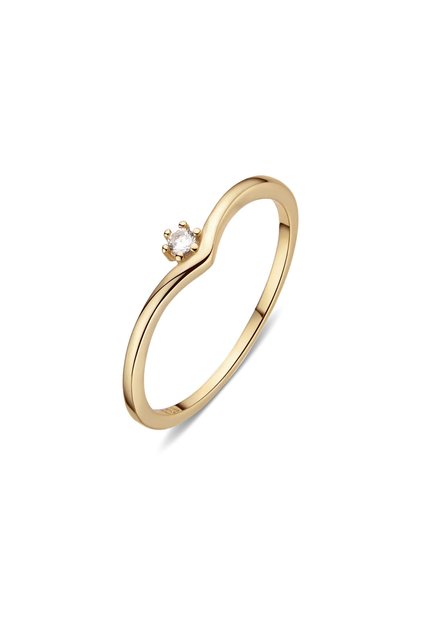 Inel Argint Lis Crown M55 / Argint placat cu aur galben / Zircon