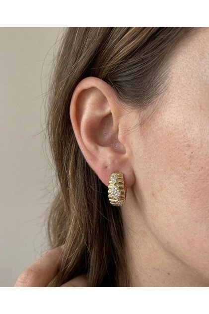 Zircon Stone Jewelry Model Xuping Steel Earrings