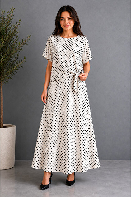Sandy Blouse Chiffon Tulle Skirt Set Polka Dot