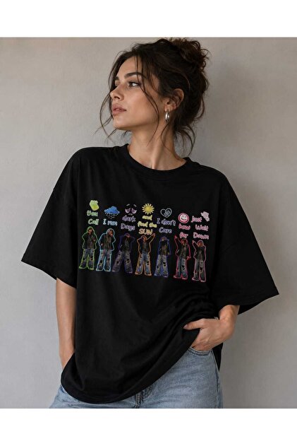 puolikuu Arirang World Tour BTS Baskılı Oversize Tshirt - Fiyatı
