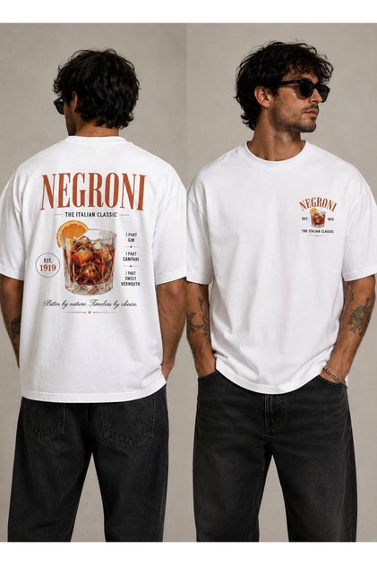 Negroni Design Front and Back Printed Oversize T-Shirt