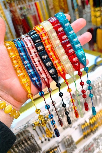 Wholesale Shaking Fish Zaza Prayer Beads - 8 Pieces of Powdered Amber Fish Zaza Prayer Beads
