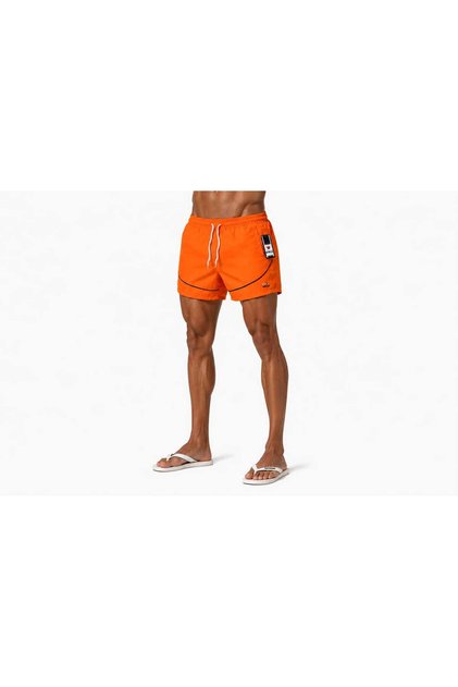 Men's Large Size Black Zipper Pocket Mesh Swim Shorts BSF2464