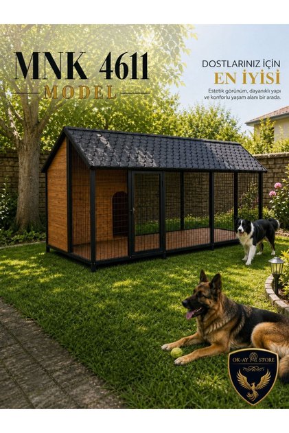XL Köpek Kulübesi Dış Mekana Uyumlu Geniş Hacimli Dört Mevsim Kullanıma Uygun Bahçe ve Açık Alanlar MNK4611 Model