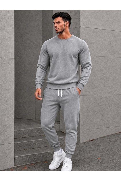 Unisex Wide Cut Zero Collar and Sweatpants Unprinted Set