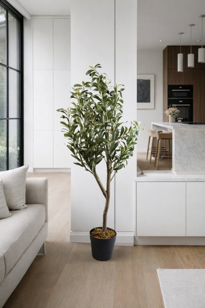 Yapay Ağaç Zeytin 120 Cm Boyunda Dekoratif İç Mekan Salon Ofis Ağacı