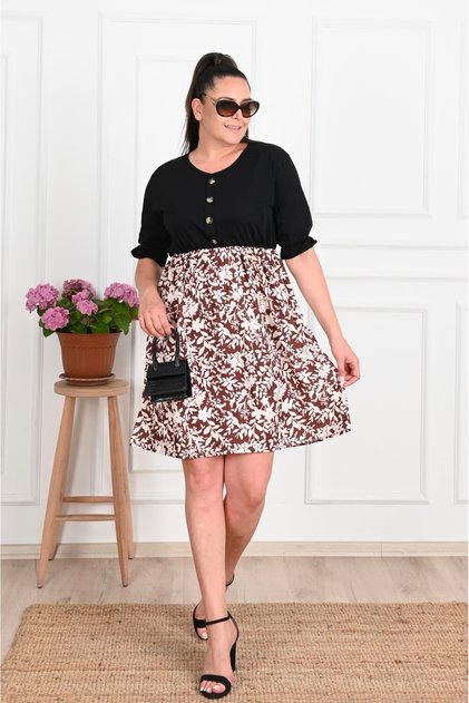 Rochie de damă mărimi mari cu nasturi 5086-22