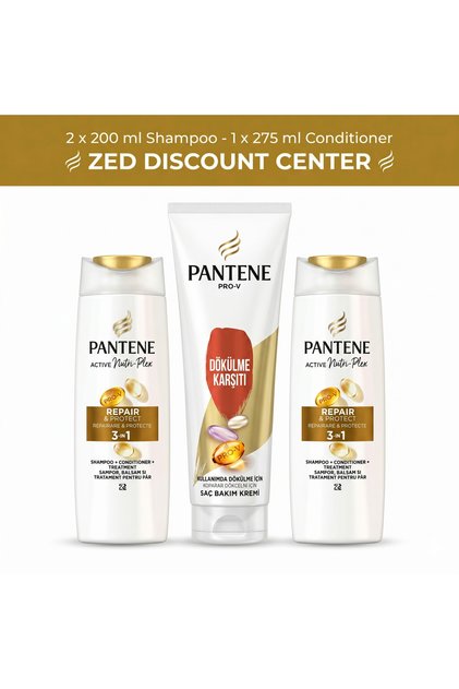 Set de îngrijire a părului: Șampon Pro-V Active Nutri-Plex Reparare și Protecție 200ml. x2 și Balsam Anti-Căderea Părului Pro-V 275ml.