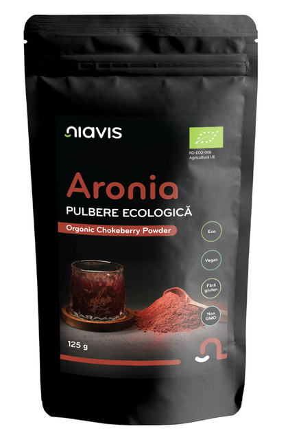 Pudră BIO de Aronia 125g – Imunitate Naturală & Vitalitate