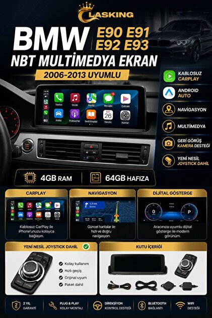 ナオくん ② ClasKing BMW E90 E91 E92 E93 NBT Multimedya Ekran 4GB 64GB CarPlay