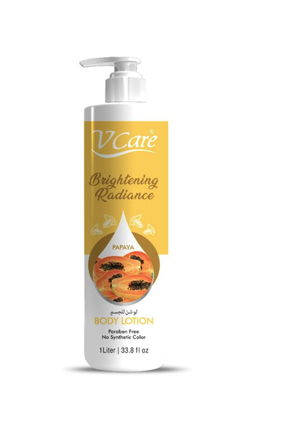 V Care Papaya Brightening Body Lotion - 1 Liter - Revitalizing – Smooth - Radiant Skin & Tropical Freshness