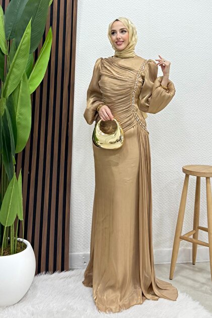 giz astore Milano Tesettür Abiye Sütlükahve - Fiyatı, Yorumları