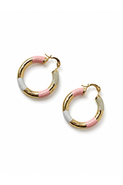 Enamel Hoop Earrings