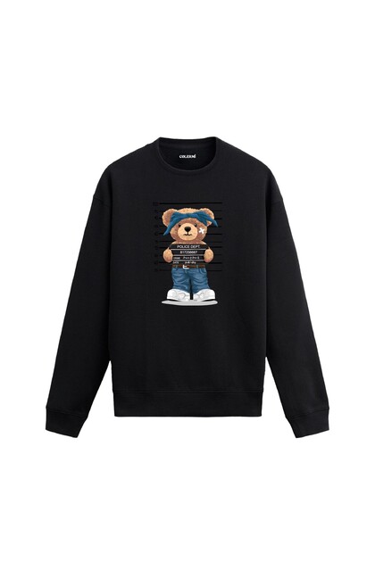 Mugshot Teddy Bear Design Sweatshirt