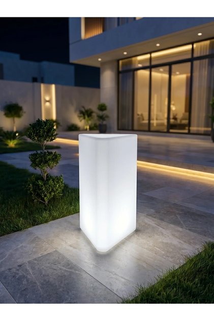 Modern Triangular Long Led Floor Lamp Geometric Corner Standing Light for Indoor Spaces