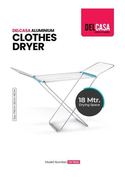 Large Folding Clothes Dryer Drying Rack Multifunctional Air Dryer Silver/Blue 18m
