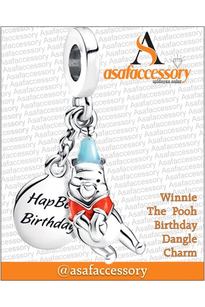 Winnie the Pooh Birthday Dangle Charm | Asafaccessory
