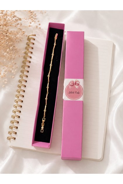 ✨ Sparkling Gold Color Stone Detailed Women's Bracelet – Elegant and Stylish Design ✨