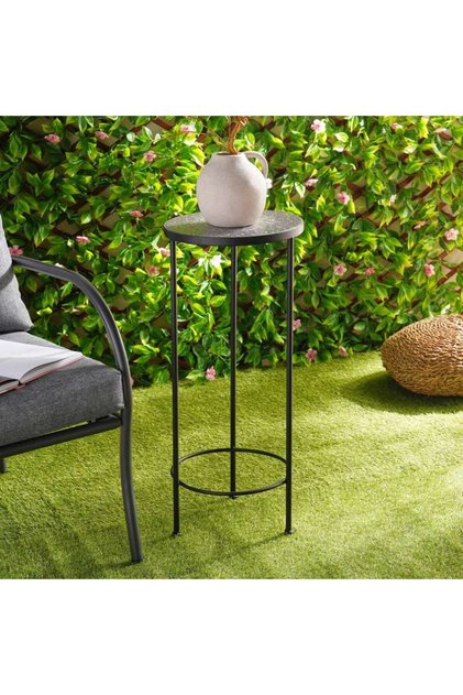 Inferno Round Metal Planter Stand 30x30x70cm - Black