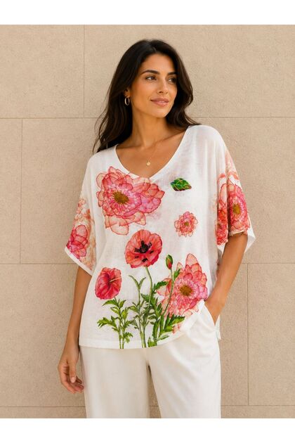 Women's New Season Digital Mercerized Blouse 40-46