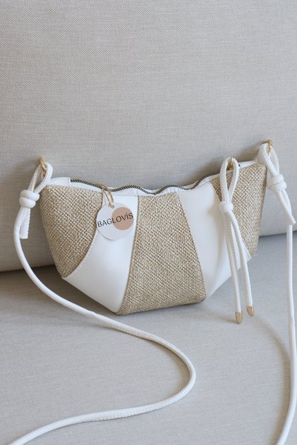 Women's Knot Detailed Croissant Model Stylish Shoulder and Underarm Bag Width 25 Length 15