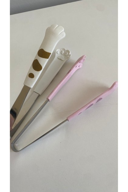 Pati Benekli Maşa Cat Paw Maşa 2li Set Kawaii Ev Aleti Sevimli