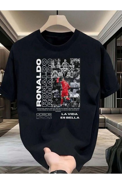 Ronaldo Printed Crew Neck 100% Cotton Short Sleeve Kids and Youth T-Shirt
