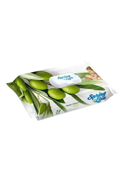 Στεγνά μαντηλάκια Spring Line Pop Up με εκχύλισμα ελαιολάδου, 72 τεμάχια σε κουτί με καπάκι