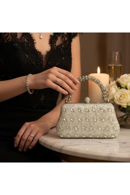 C1291 Imported Premium Stone Evening Dress Bag