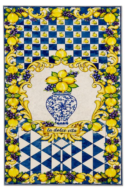 Sdtamor Lemon Patterned Modern Woven Base Decorative Carpet Sdtamor2170