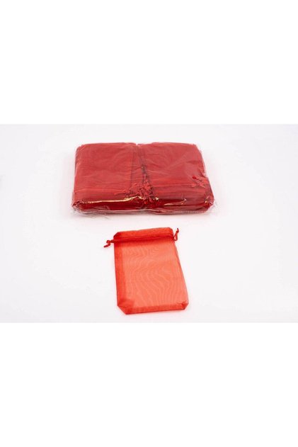 Saculeti Organza Dreptunghiulari Rosu 10cm/15cm 100/set