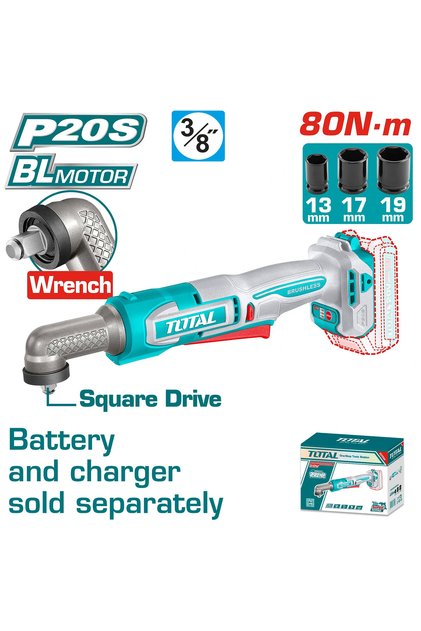 20V 65N.M Angle Cordless Automatic Wrench with 2 Batteries and Charger (the Product Is Sold Without Battery and Charger)