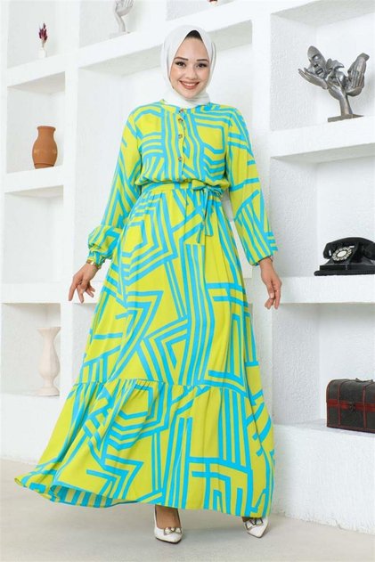 Striped Viscose Dress Acid