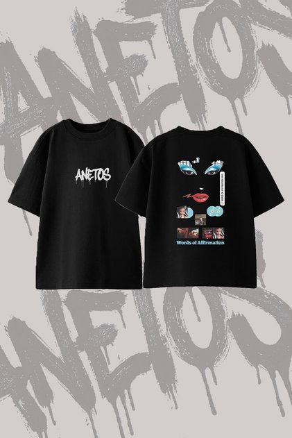 Doja Cat Vinyl Design Back Printed Cotton Black Oversize T-Shirt