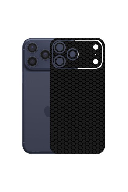 Iphone 17 Pro Max ile Uyumlu Bumper Serisi Premium Arka Kapak Kaplama(Kenarlar Yoktur!) Siyah