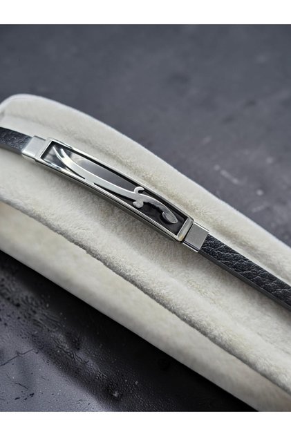 Zülfikar Leather Steel Men's Bracelet