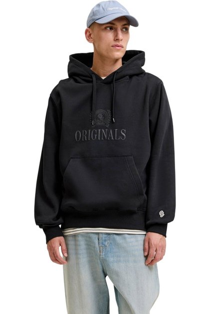 JACK &JONES Frederiksberg Monogram Sweat Hood SN суитшърт - 12300022-Черен