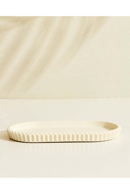 Ivory Textured Polyresin Amenity Tray