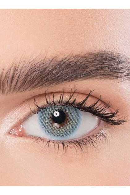 عدسات لاصقة طبيعية - عدسات شهرية - لون أزرق أساسي - زوج في علبة مع حافظة للعدسات