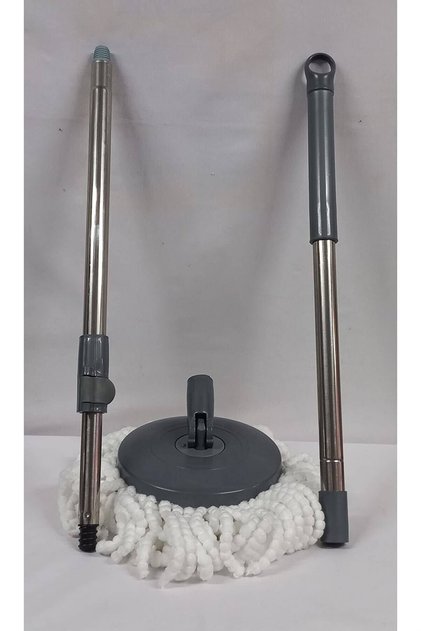 3'lü Sap Set Döner Başlıklı Yedek Paslanmaz Çelik Sap + Palet + Mikrofiber Püskül