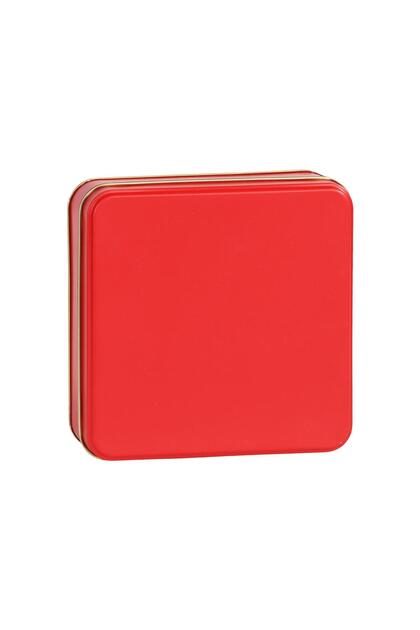Kırmızı Metal Kutu 12,2x12,2x3,5 cm